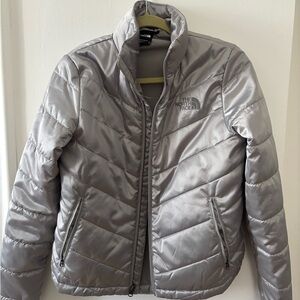 The North Face Women's Metallic Gray Puffer Jacket